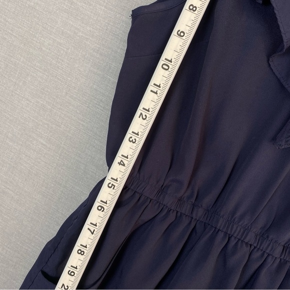 Sleeveless Mini Dress Alythea Purple Ruffled V-Neck Elastic Waist Pockets - Picture 9 of 11